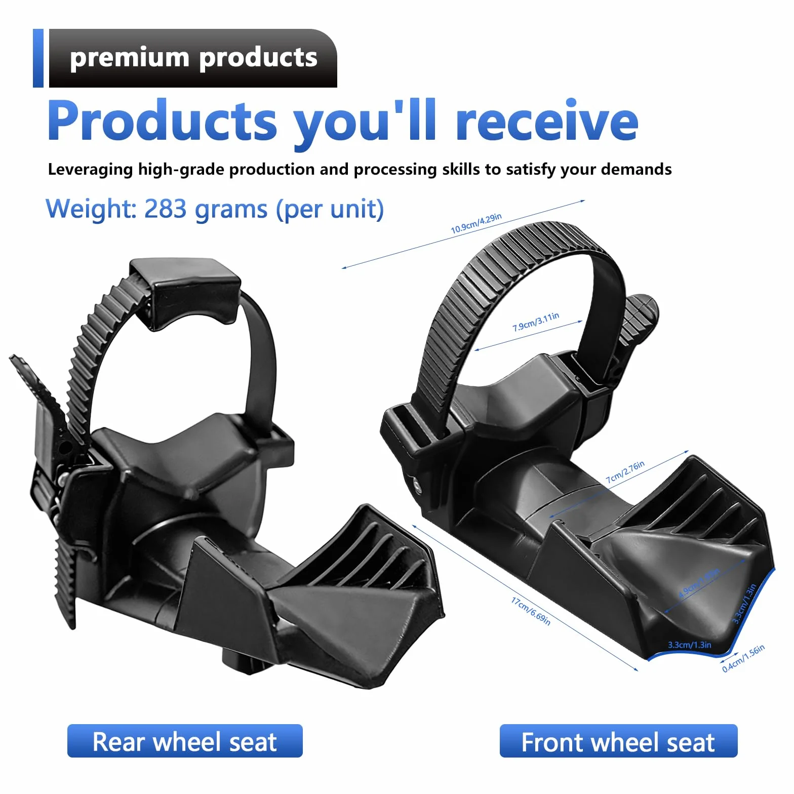 BYZESTY Support de Roue à Vélo, Lot de 2 Butoirs de Roue, Butées de Roue, Support de Fixation de Roue à Vélo de 3.11 Zoll pour Les VTT et Les vélos de Route, Aucun Outil