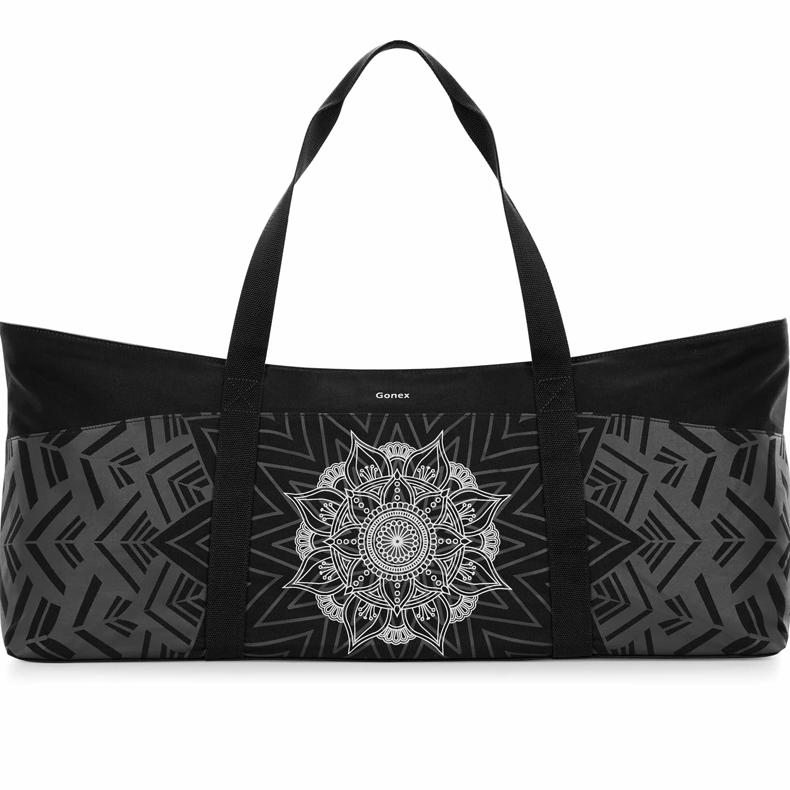 Gonex Sac de Yoga en Toile Grande Capacité, Sac de Sport Femme avec Poche Imperméable et Fermeture Éclair Métal, pour Tapis et Blocs, Idéal Yoga, Pilates, Voyage