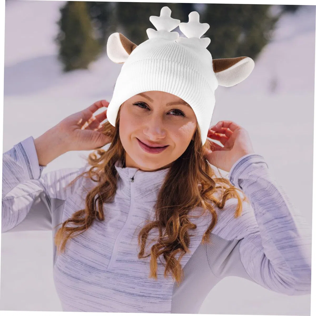Abaodam De Ski Hiver Bonnet De Ski Renne Couvre-Casque De Snowboard à Cornes Couvre-Casque De Noël Décoration pour Sports Hiver