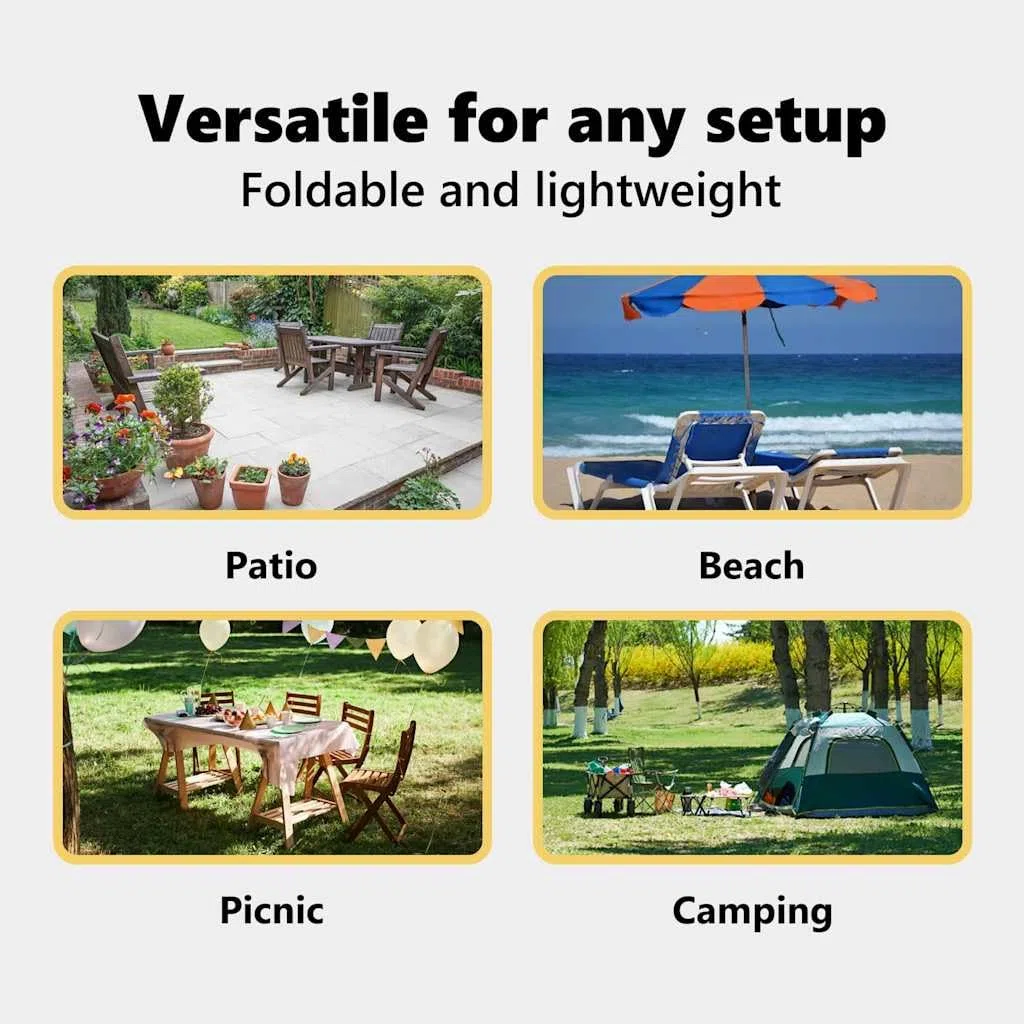vidaXL Tapis de Tente Bleu et Gris 200 x 200 cm Polyéthylène, Tapis de Camping, Moderne, léger, Pliable, résistant aux UV, Facile à Nettoyer, pour l'été en Plein air