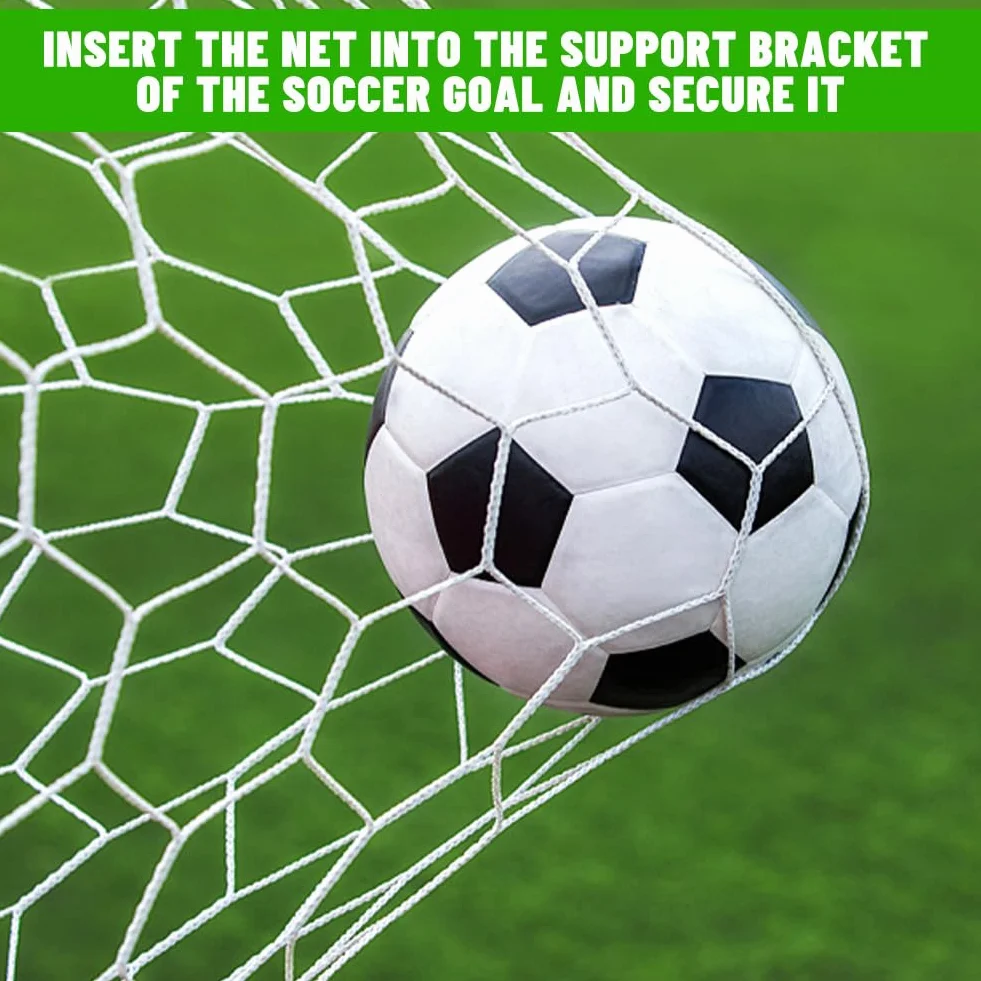 Filet de but de football, 3 x 2 m, en fibre de polypropylène, pour but de football, entraînement sportif, match (sans but)