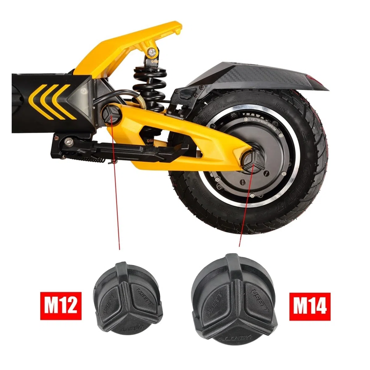 Compatible avec Le Capuchon d'écrou à vis Compatible avec Le Scooter électrique Vsett 10+ 11+ Protecteur d'écrou Anti-poussière Couvercle en Caoutchouc