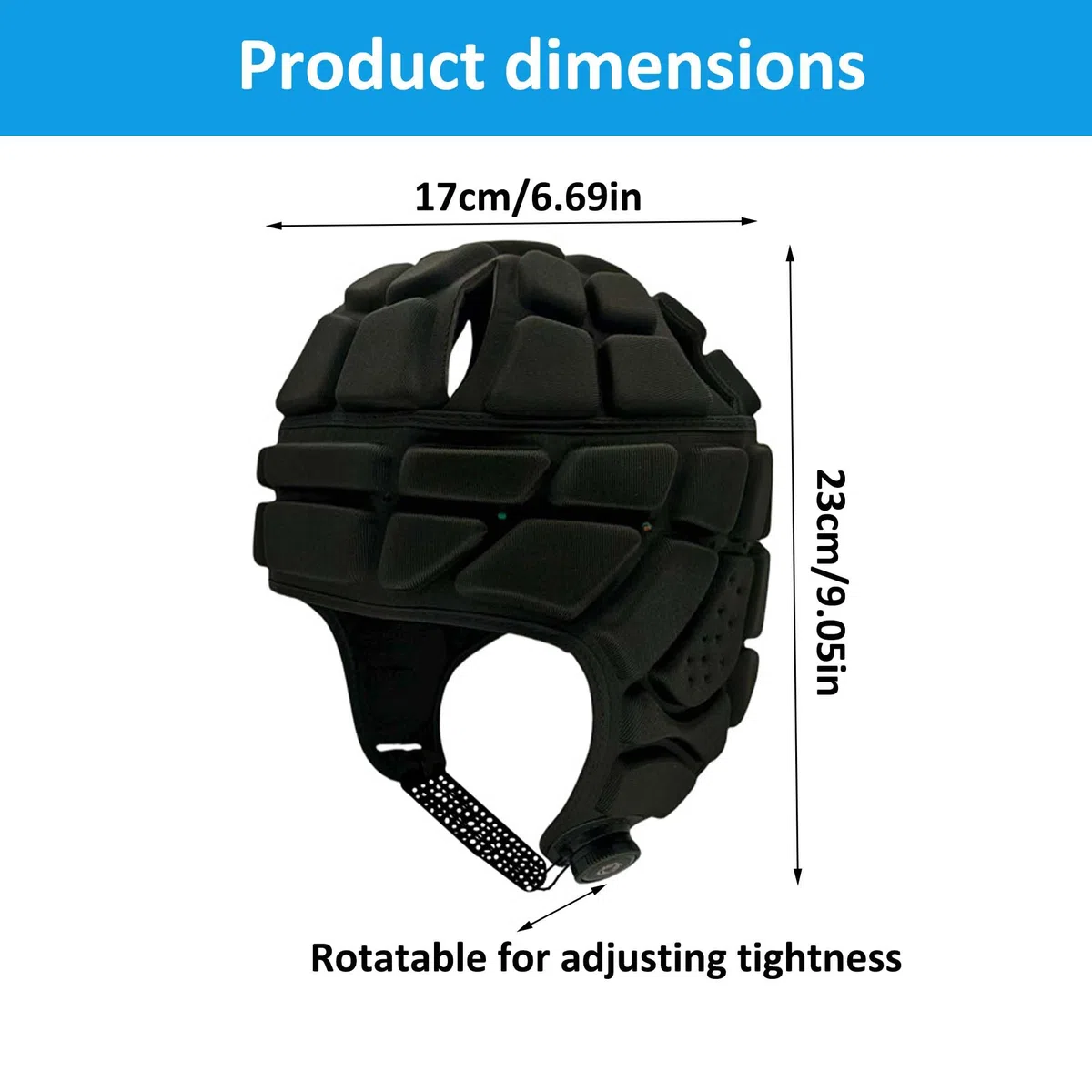 Casque de Gardien de But ProtèGe-TêTes De Protection pour Le rugbys Casque de Protection Rembourré en Mousse Unisexe Conception Ajustable pour Le Rugby,Football,Hockey,skile,Skateboard