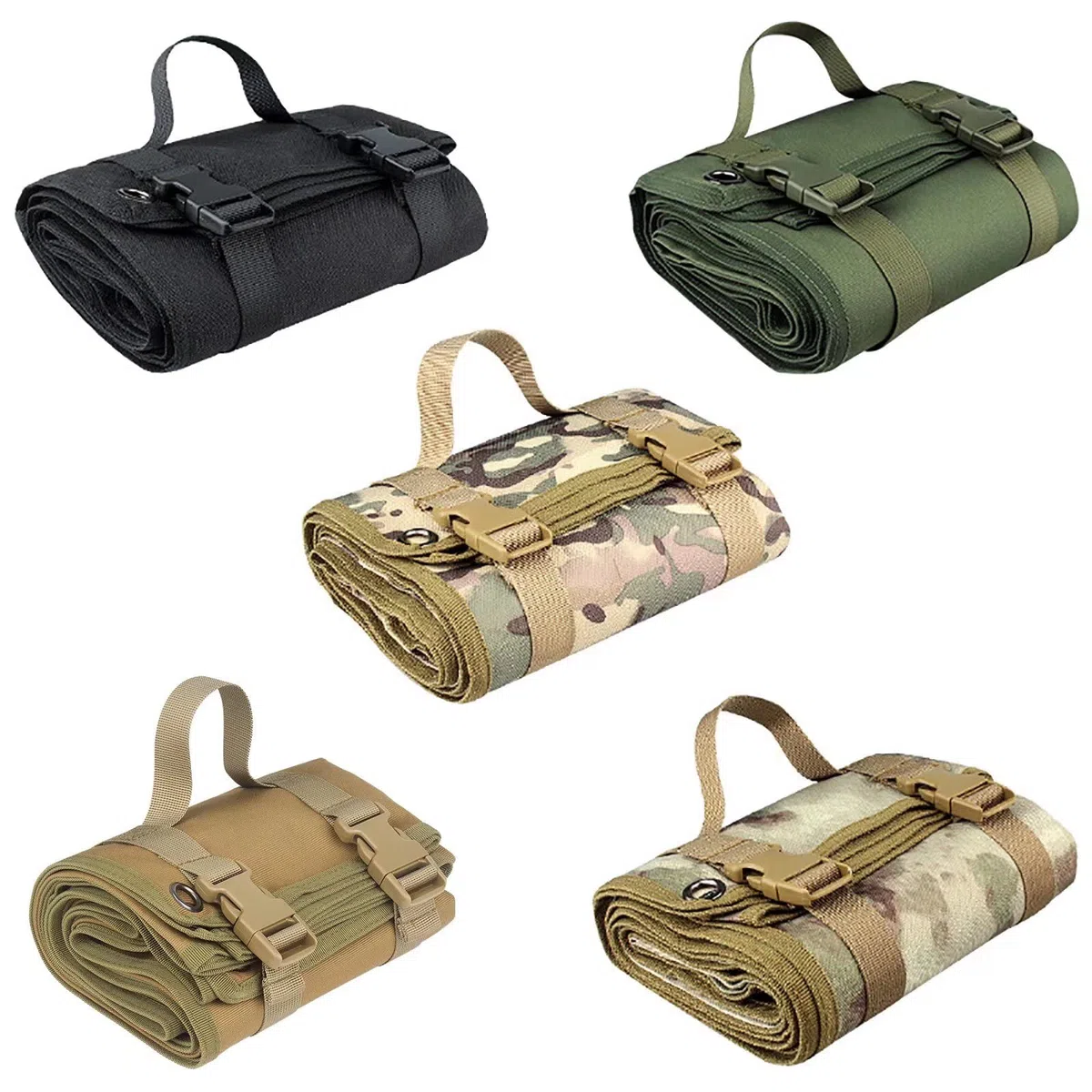 Tapis de Tir Tactique Tissu Oxford Enroulable léger et Tactique Portable Anti-dérapant Pliable Chasse Camping Accessoires pour Randonnée Camping Voyage
