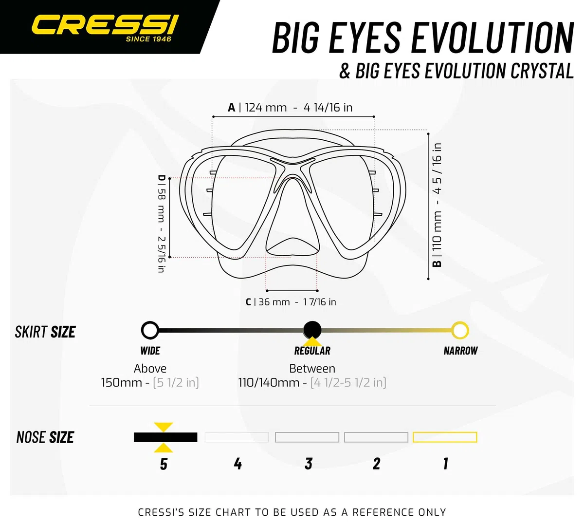 Cressi Big Eyes Evolution Masque Plongee sous Marine pour Adulte - Silicone Crystal - Fabriqué en Italie