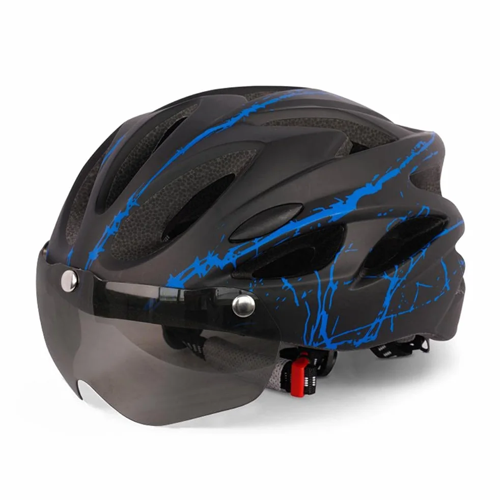 Casque de Vélo pour Homme Femme, Casque Trottinette Électrique Adulte avec Visière Magnétique, 18 Trous de Ventilation, Casques de Protection Réglable pour VTT