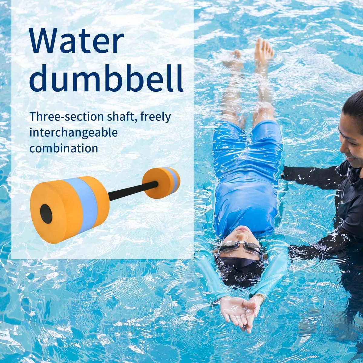 Aqua Fitness - Haltères aquatiques ergonomiques - Appareil en mousse EVA - Pour l'aquajogging et l'aérobic - Idéal pour la rééducation postnatale, les sports pour personnes âgées et le yoga dans la