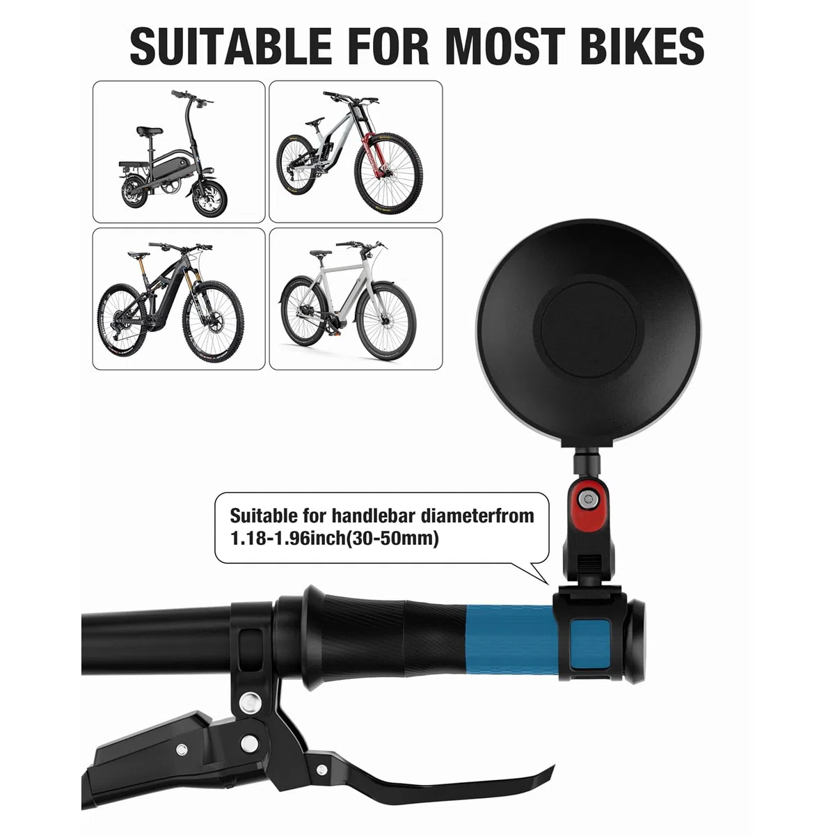 Authentique Original Retroviseur Trotinette Electrique, Retroviseur Velo Electrique Rond,Peut Miroir 360 Rotatif, Pour Avec Segway Ninebot Tous Les Kickscooter Max G30 G2 G3 Zt3 Pro Gt3 F3 E3 (A)