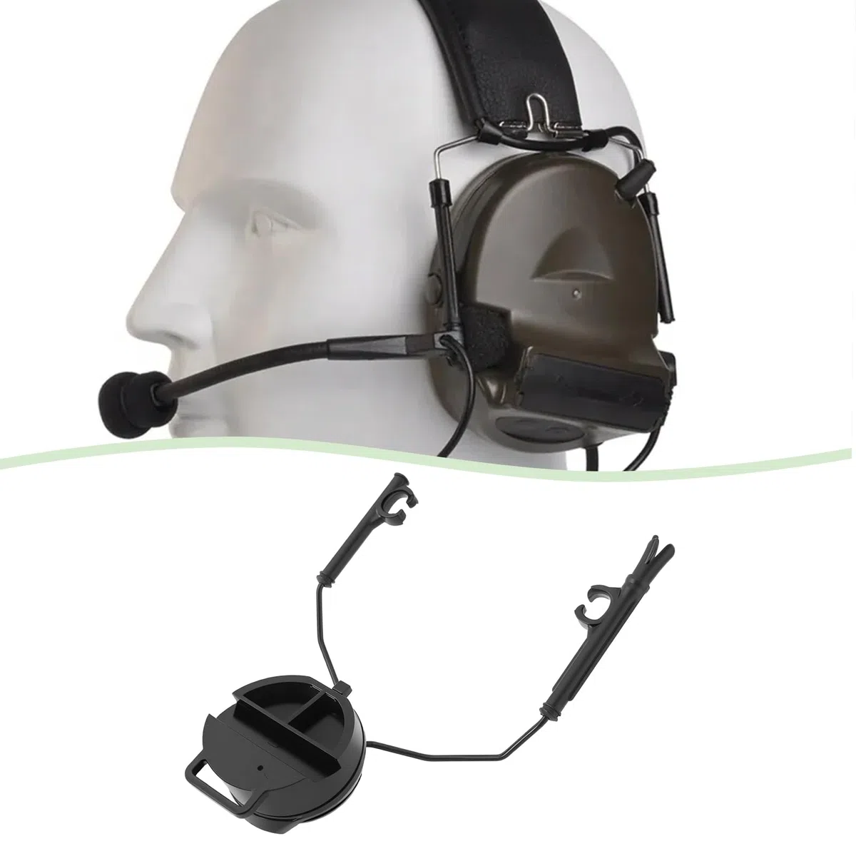 OTOTEC 1 paire d'adaptateurs tactiques pour rail de casque - Compatible avec prise en charge du casque Peltor Comtac - Pour connexion aux casques des séries Fast/ACH/MI