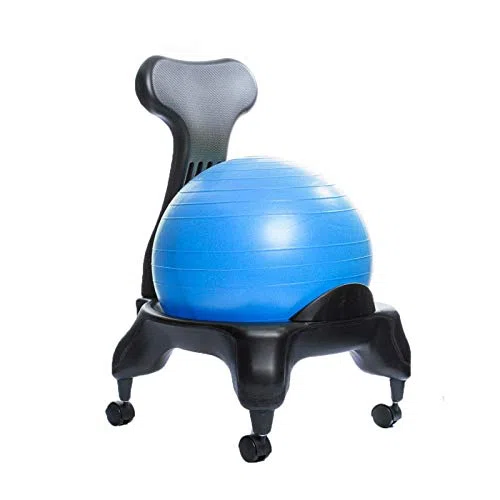 Originale - Chaise avec Ballon Exercice Fitness Dos Abdominaux (Bleu)