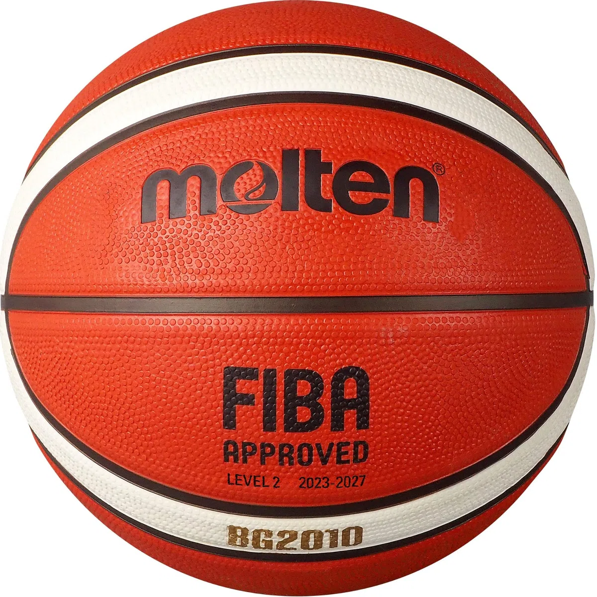 Molten BG2010 Ballon de Basketball en Caoutchouc avec Coutures Profondes Approuvé par la FIBA pour intérieur/extérieur Orange/Ivoire