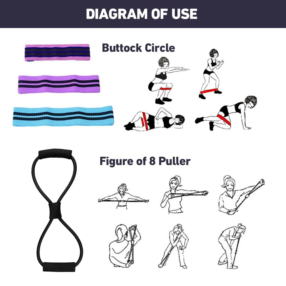 11 Articles Kit Pilates, Pilates Accessoires, Fitness Materiel, pour Tonifier Les Cuisses, Les Fesses, Les Abdominaux Et Les Jambes, pour La Formation Au Gymnase, Hommes, Femmes (Noir)
