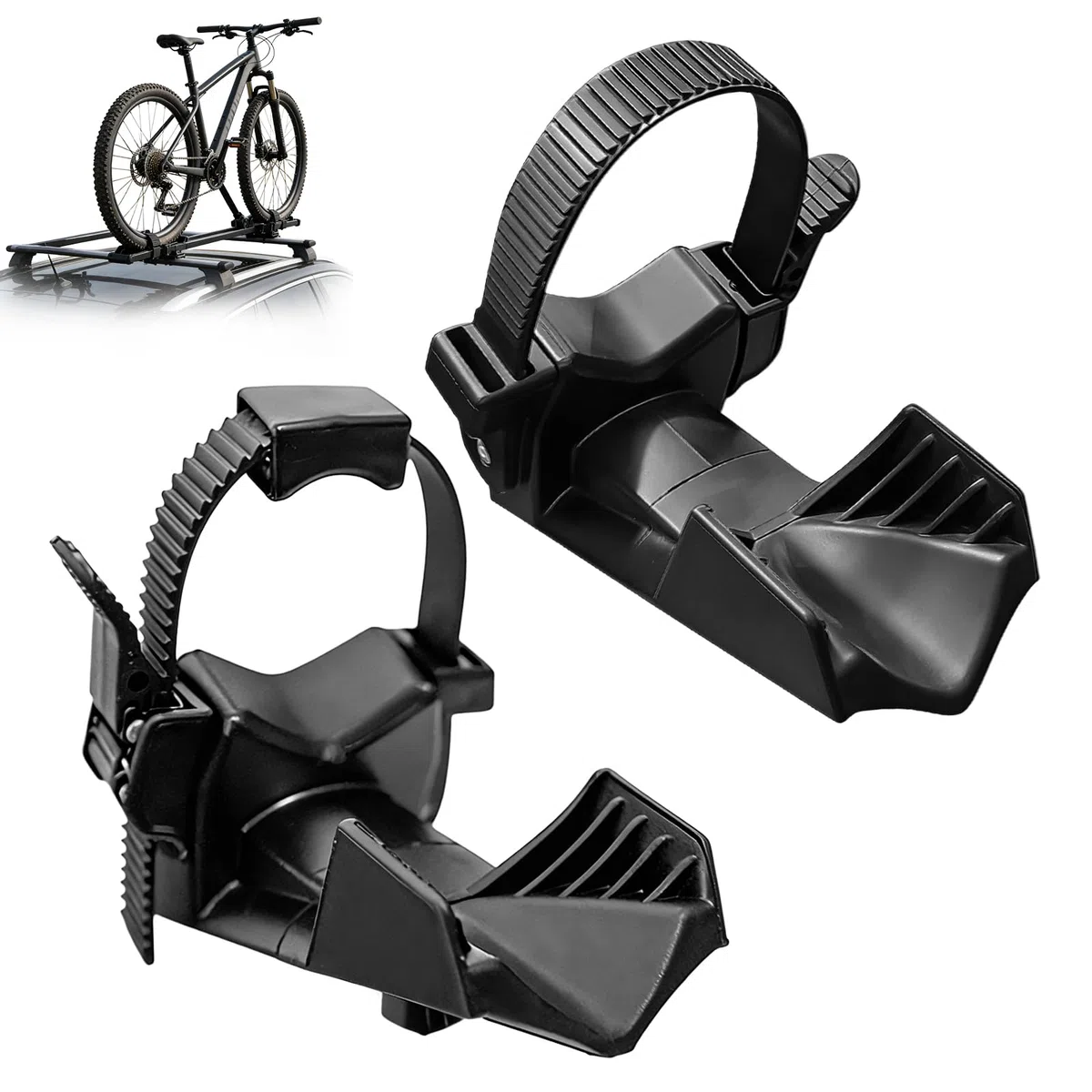 BYZESTY Support de Roue à Vélo, Lot de 2 Butoirs de Roue, Butées de Roue, Support de Fixation de Roue à Vélo de 3.11 Zoll pour Les VTT et Les vélos de Route, Aucun Outil