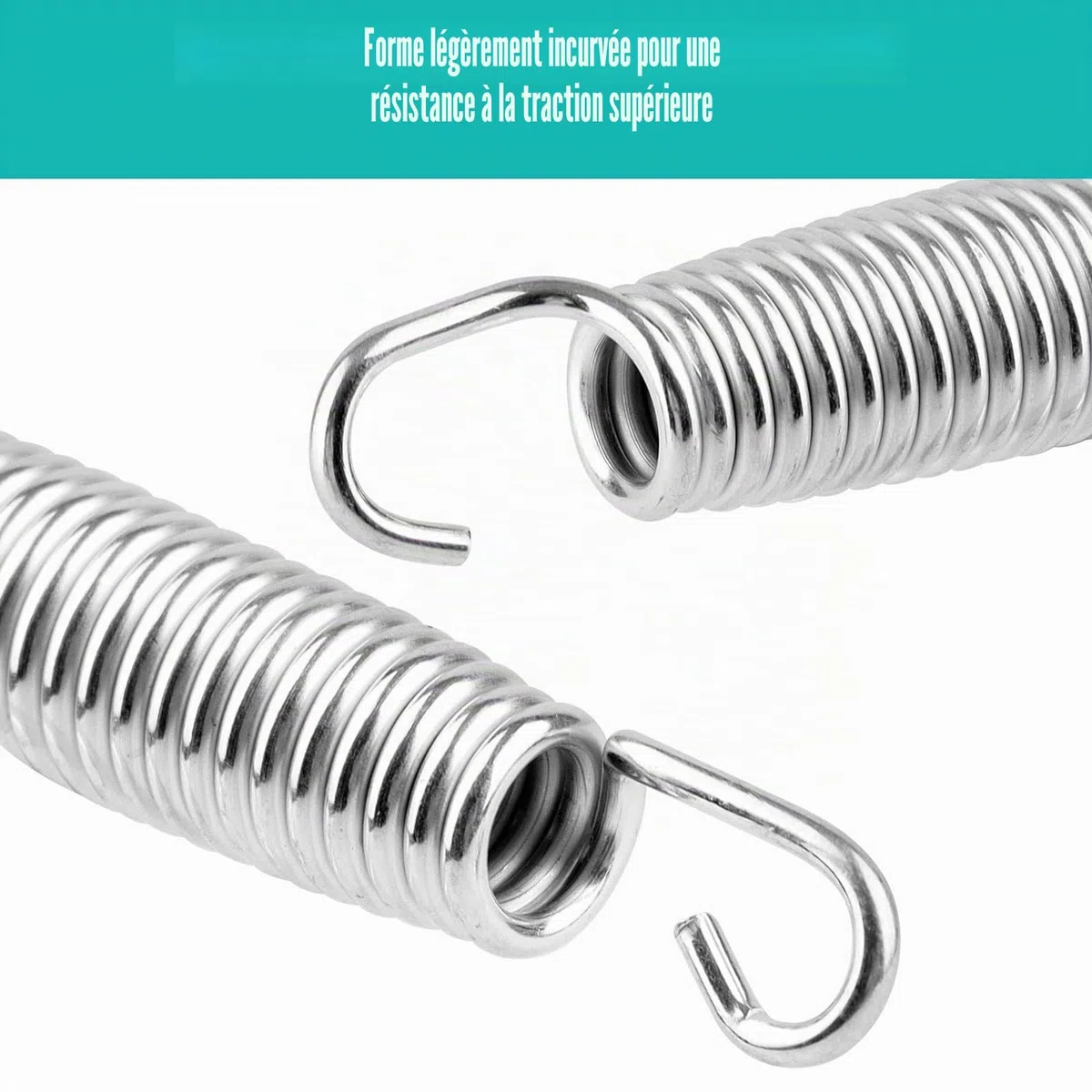 Lot de 12 Ressorts de Trampoline Robustes de 14 cm en Acier Inoxydable