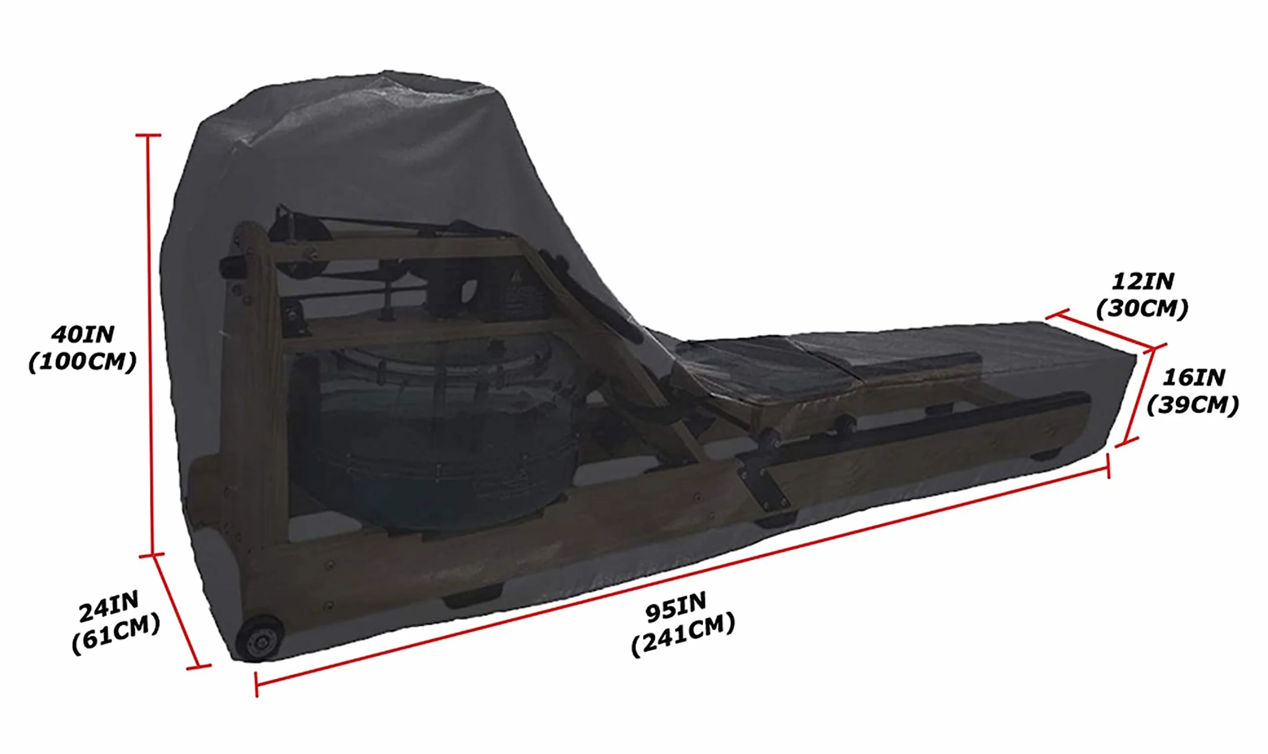 Housse Rameur Universelle - Couverture Protection Imperméable Anti-UV pour Concept2 et Autres Rameurs (241 * 61 * 100CM)