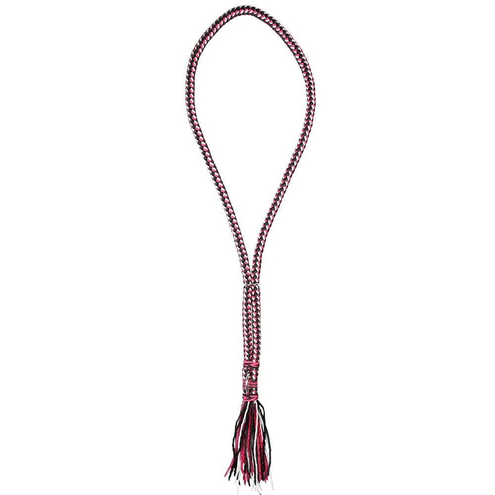 PFIFF 102932 Collier de Cheval Rond Tressé Réglable Noir/Rose