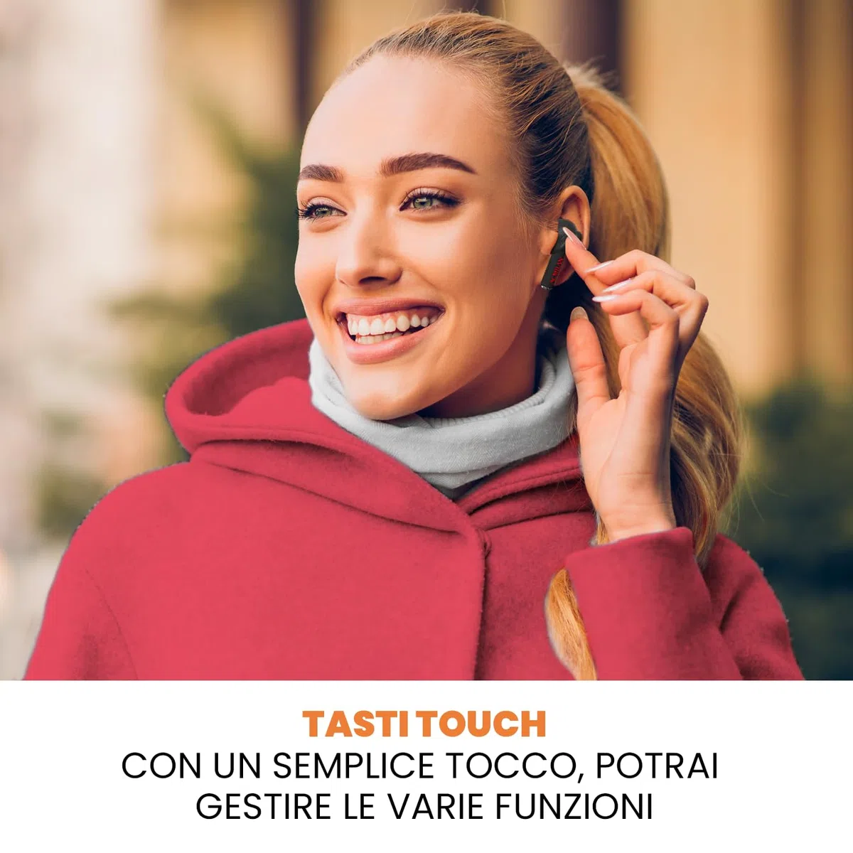 TECHMADE AC Milan Écouteurs Officiels Sans Fil Casque Sans Fil - Écouteurs Intra-auriculaires avec Boîtier de Charge - Compatibles avec Smartphone/Tablette/PC (Produit Officiel)