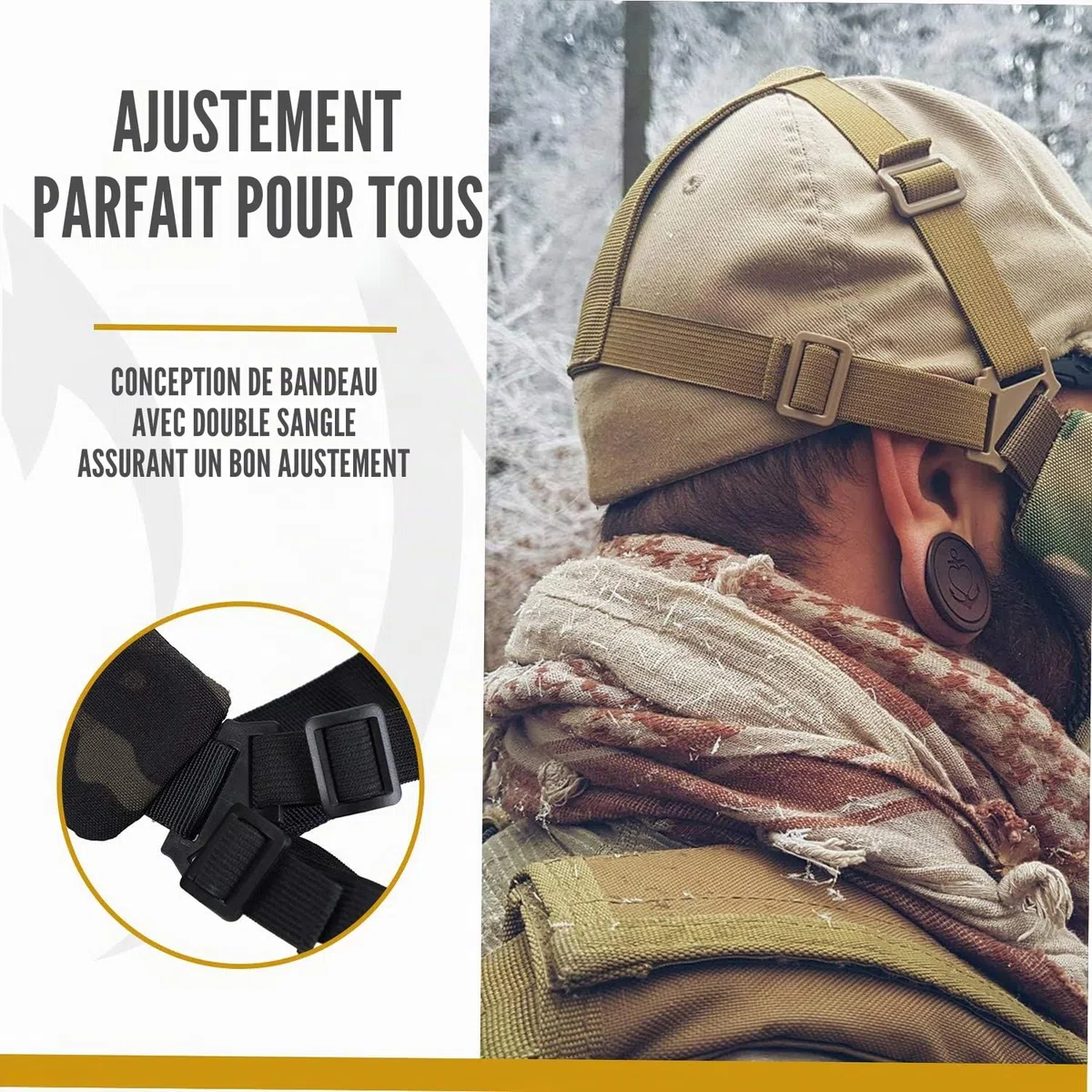 OneTigris Demi-Masque de Protection du Visage Pliable en Maille pour Airsoft Paintball CS L/S