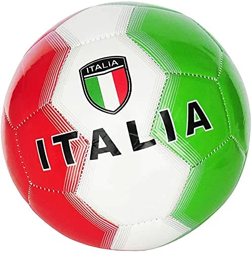 Ballon DE Foot Italie Taille 5 Couleur Vert/Blanc/Rouge - IDÉE Cadeau