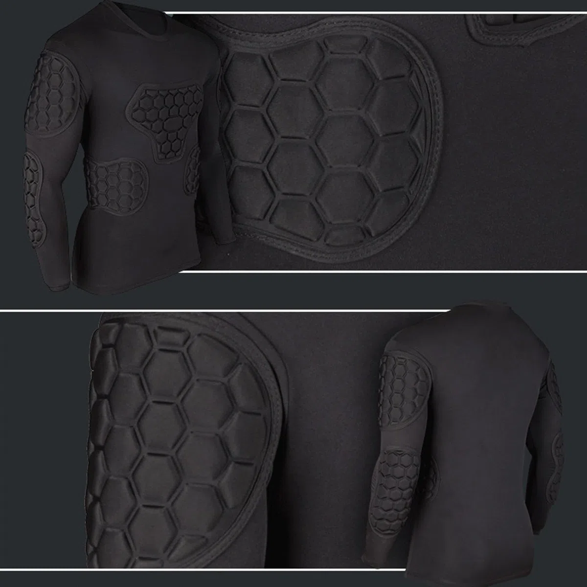 Maillot Gardiens De Foot Rembourré Hommes, Haut De Compression Hommes Foot, Chemise Rembourrée De Soccer pour Adultes Et Enfant – Chemises Rembourrées pour Football, Basket-Ball