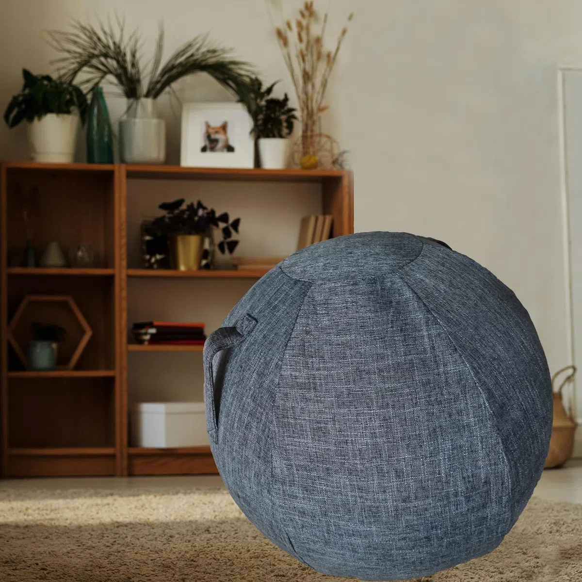 Housse Ballon Gym Housse Applicable à Ballon Grossesse Ballon Siège Bureau Swiss Ball Élégant, Durable et Confortable【Pas de balles incluses】 (Color : Beige, Size : 65CM)…