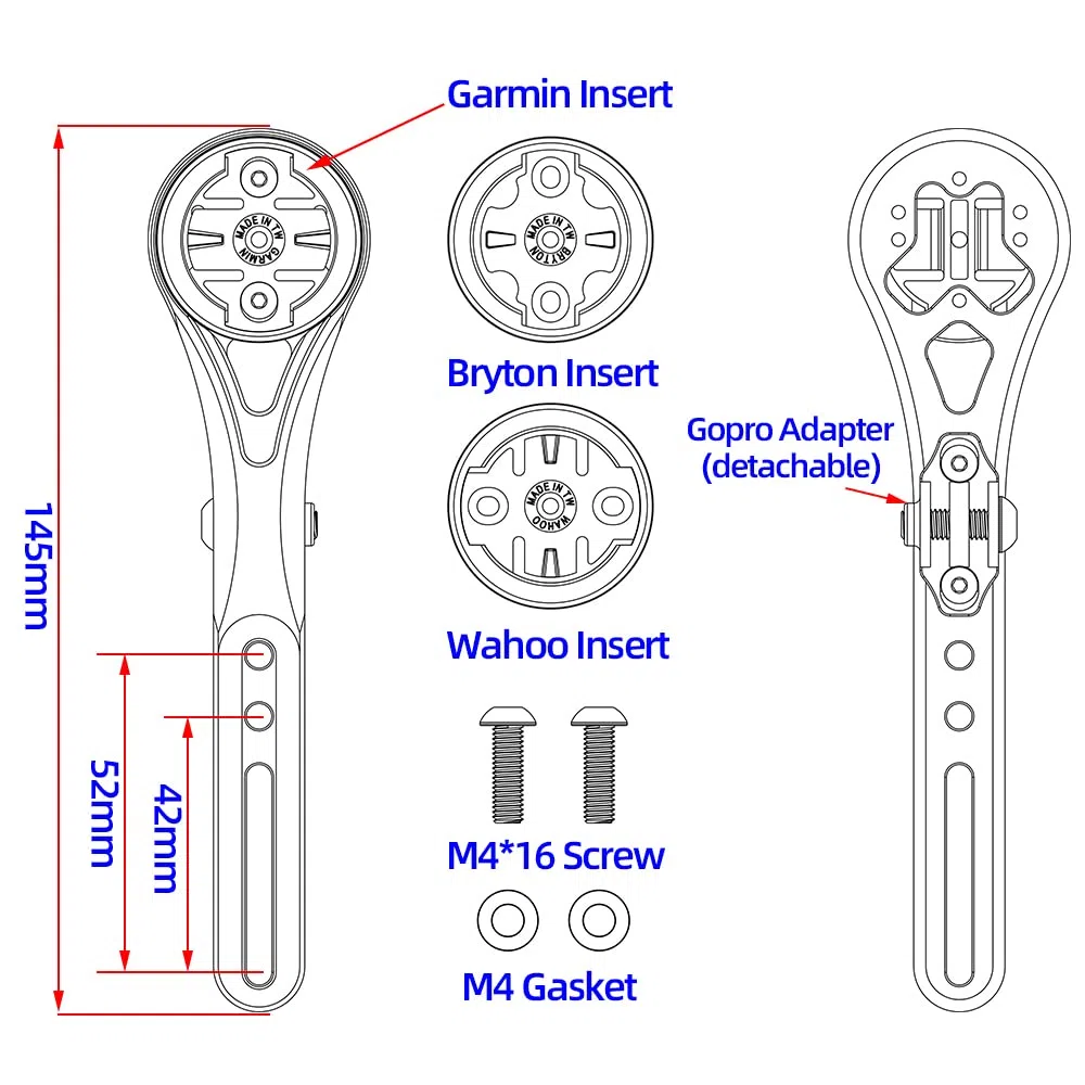Cestbon Aero - Support frontal intégré combiné pour Garmin Edge Wahoo Elemnt Bryton Rider Stages Dash Hammerhead Compatible avec cockpit Canyon CEP et guidon Wilier Filante