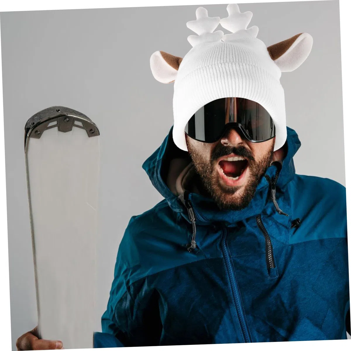 Abaodam De Ski Hiver Bonnet De Ski Renne Couvre-Casque De Snowboard à Cornes Couvre-Casque De Noël Décoration pour Sports Hiver