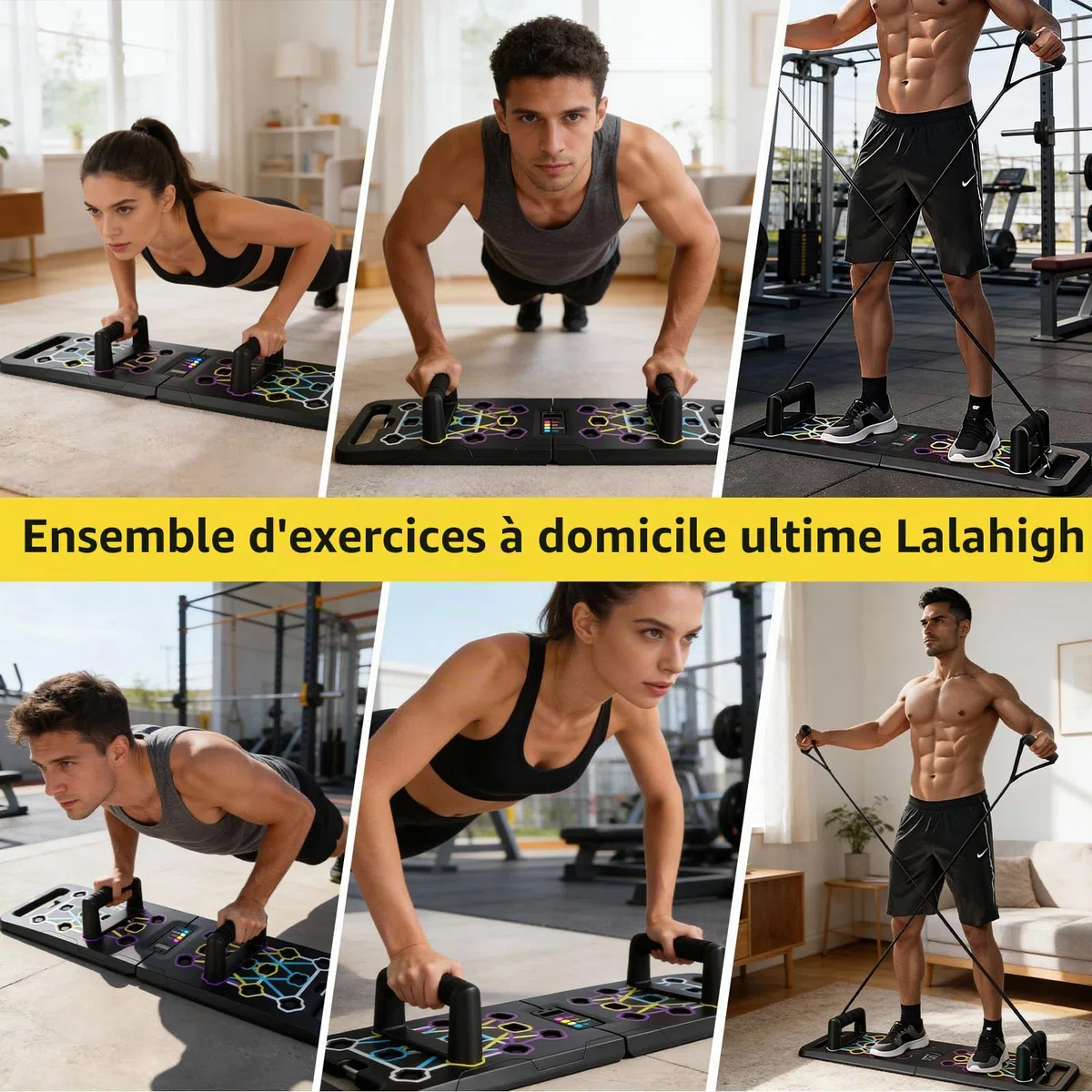 Kit planche de pompes avec compteur automatique, 24 in 1 planche push-up multifonction, pliable planche de pompe multifonction pour pompes, maison, gymnastique, équipement