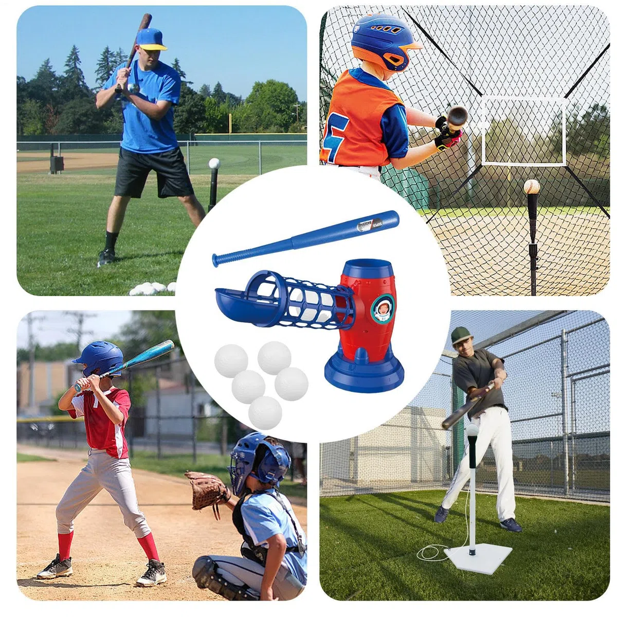 Lanceur de Tennis et de Baseball – Lanceur de Sport électrique, Lanceur de Balle Automatique, Ensemble d'entraînement léger pour , Support de Base Stable, Installation Facile | Parfait pour Les