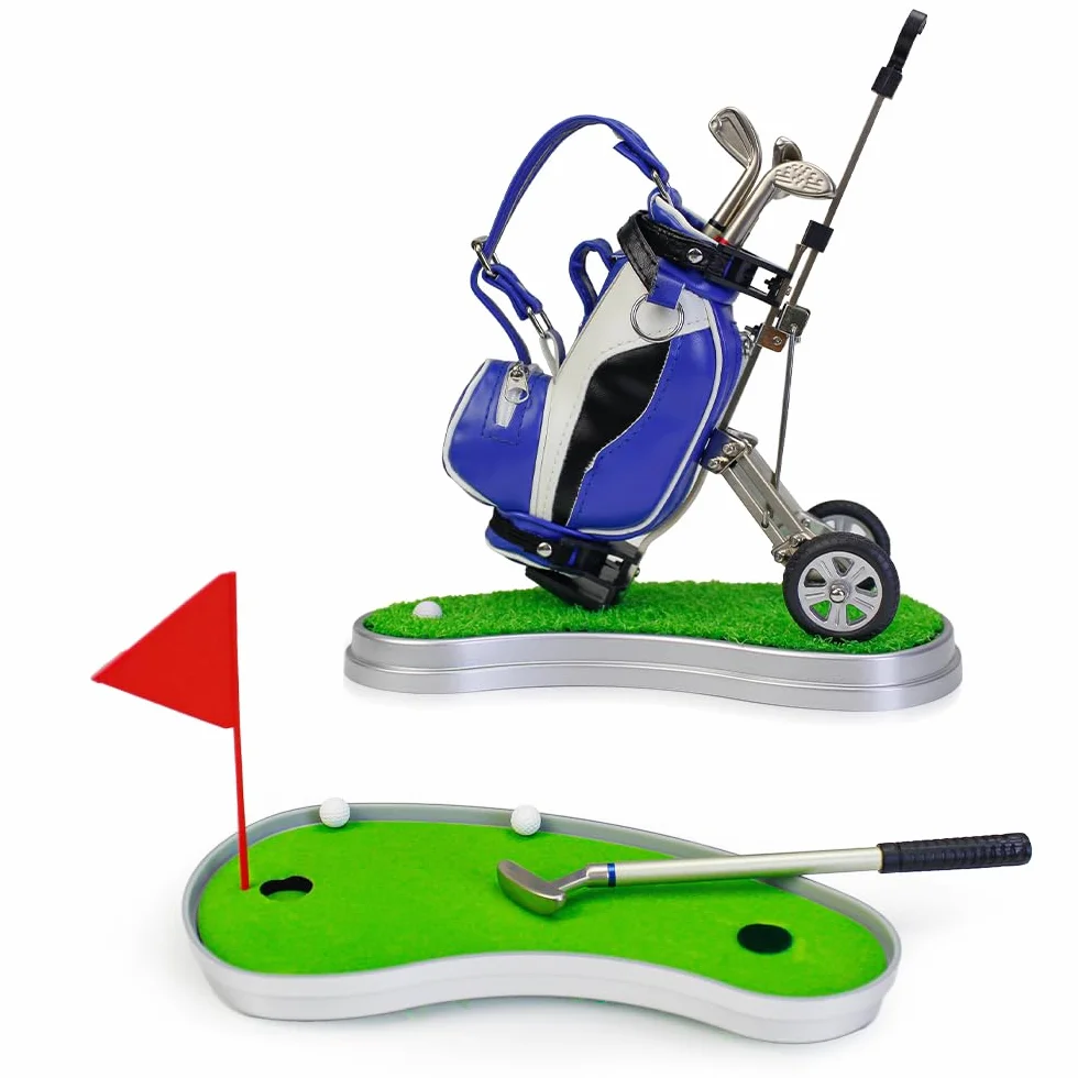 Kofull Cadeaux de Golf Gadgets de Mini Clubs de Golf Porte-Stylo de Golf avec 3 stylos de Club de Golf