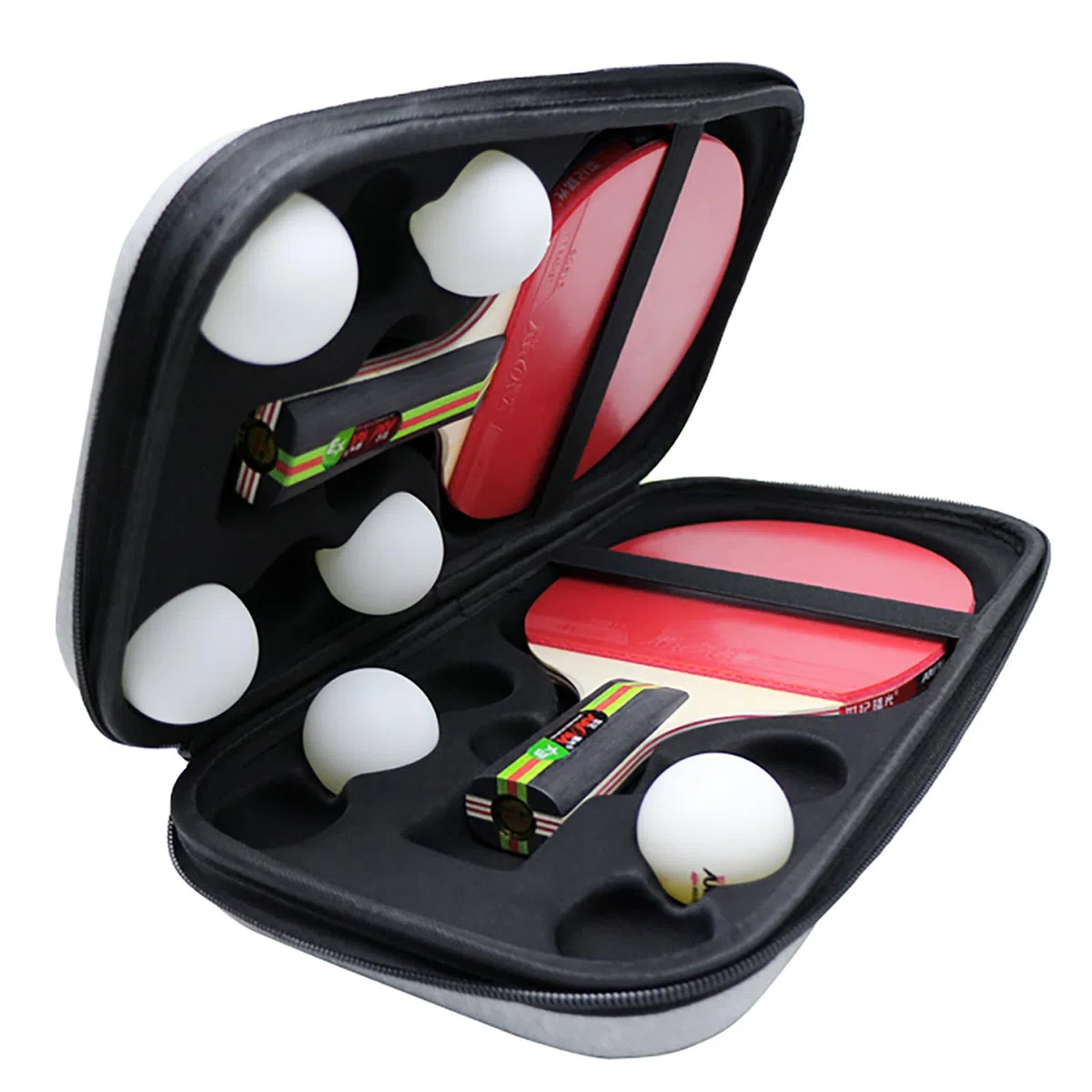 Housse pour raquette de tennis de table, sac pour raquette de tennis de table, accessoires pour 2 raquettes et 6 balles