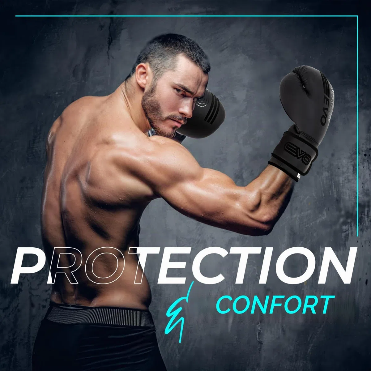 EVO Fitness Gants De Boxe Homme Femme MMA Muay Thai Arts Martiaux Kick Boxing Sparring Training Fighting Boxe Sac De Frappe Gants Roses avec Bandages pour Les Mains Anglaise