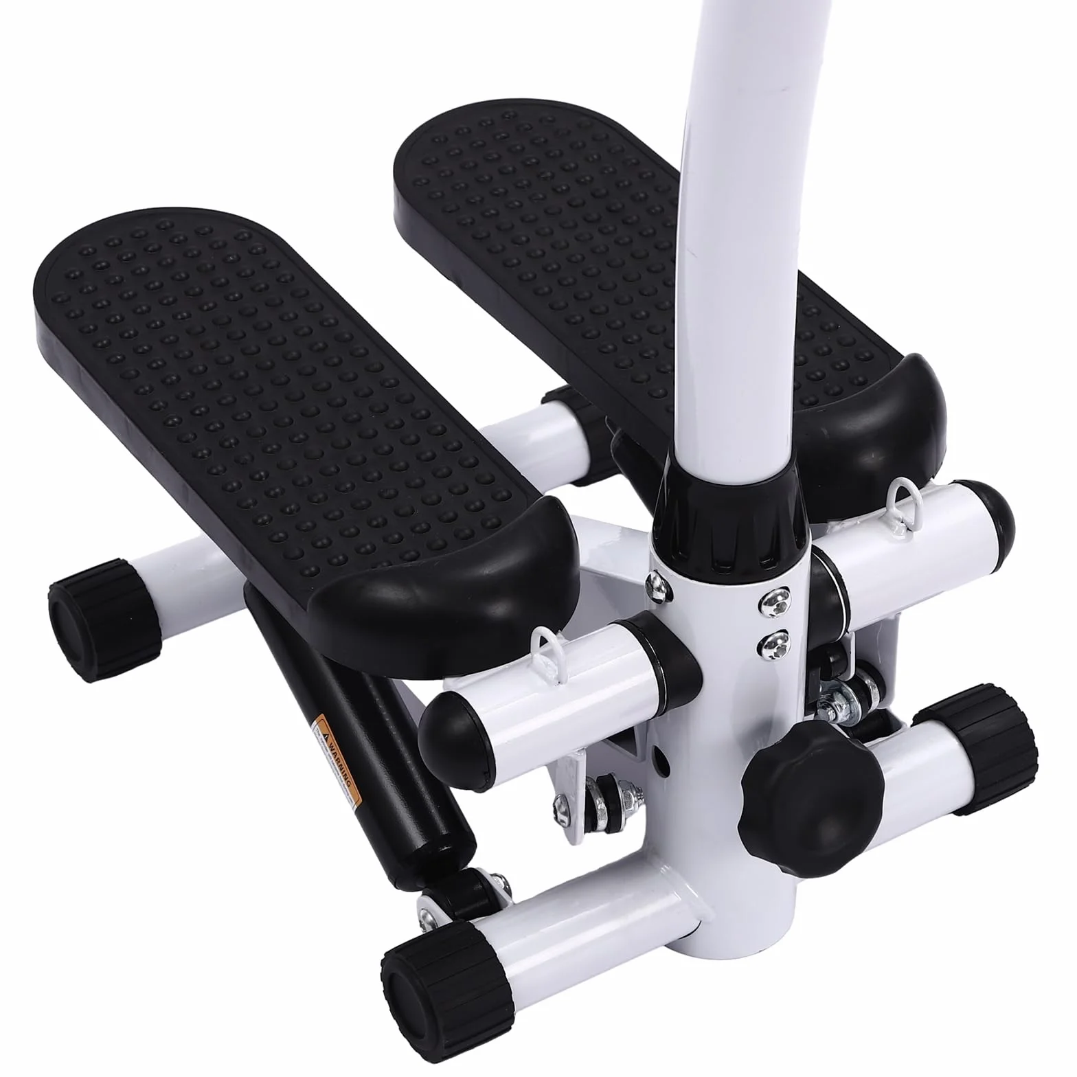 Machine à stepper d'exercice pour la maison, 150 kg, machine à pas debout avec guidon, noire, hauteur réglable, avec écran, bandes de résistance de 90 cm