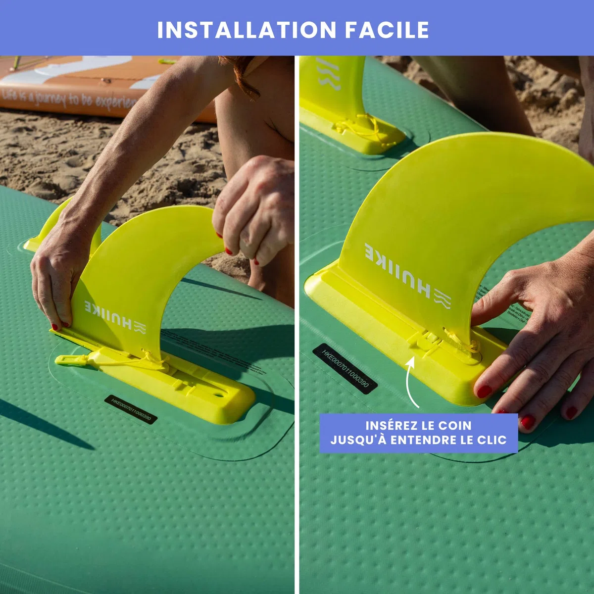 HUIIKE Aileron Paddle Gonflable Pack de 3 Detáchable Aileron pour Paddle Aérodynamique avec Verrouillage de Sécurité, Accessoires Planche Gonflable | Paddleboard Sun Fin Installation sans Outil