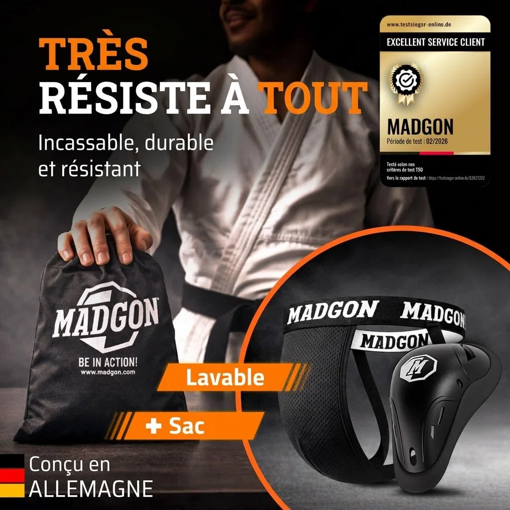 MADGON Coquille Boxe Homme – Protège-Génitaux pour MMA & Boxe – Slip de Protection Ergonomique