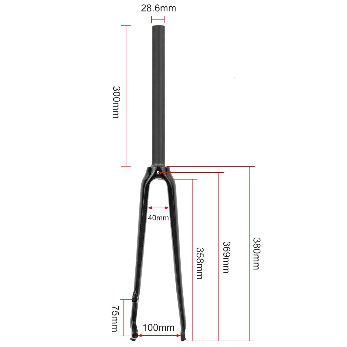 Fourche de vélo ultra résistante en fibre de carbone 700C Fourche de vélo de route 28,6 mm