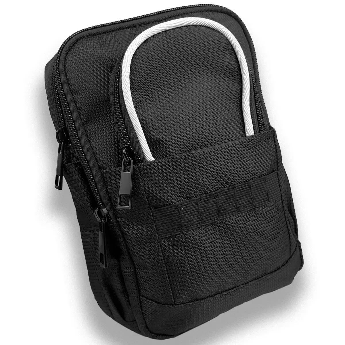 Sac tactique de golf résistant à l'eau pour ceinture, chariot ou sac à dos, compact pour accessoires de balles, tees, gants et équipement EDC Noir