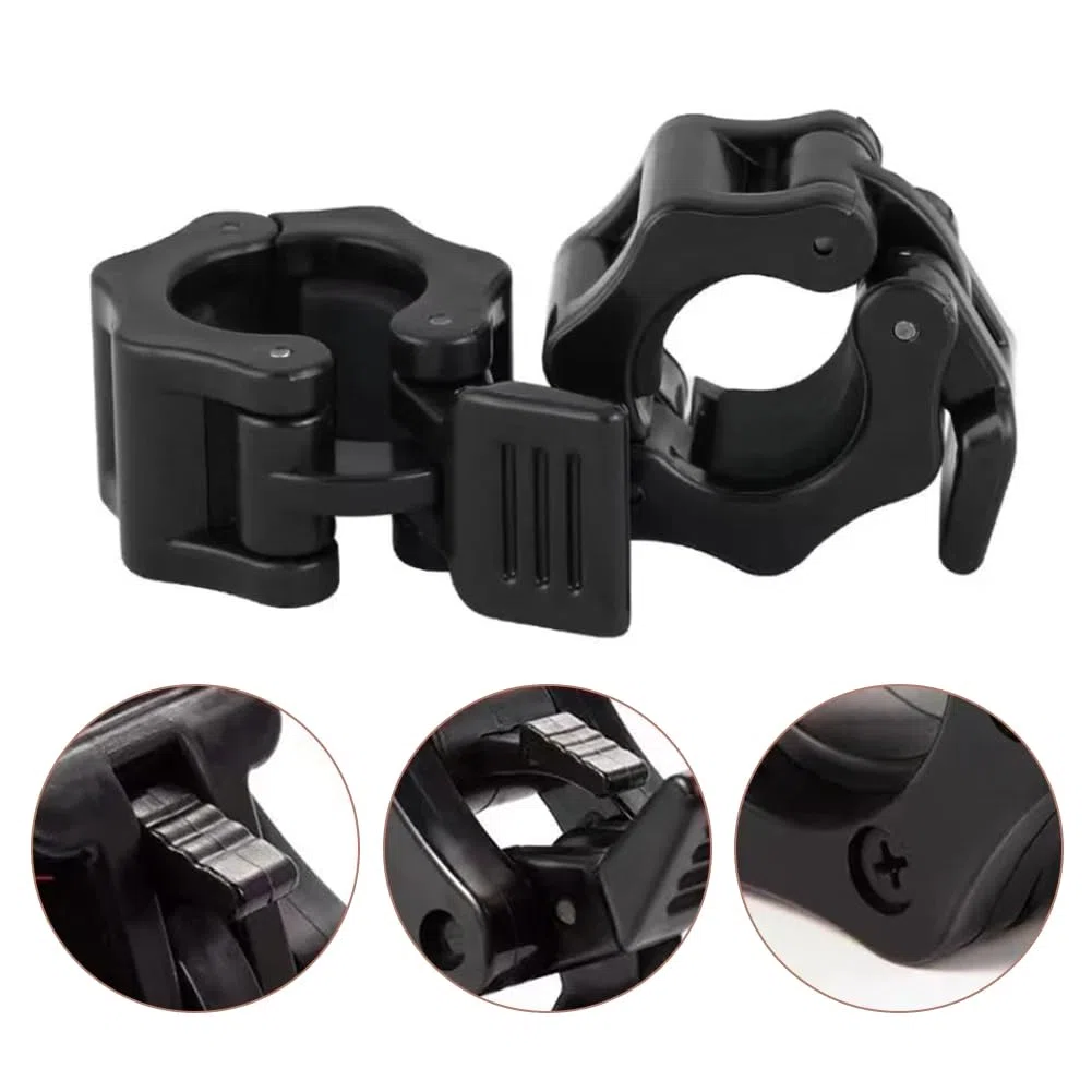 Cerioll Barbell Clamps, Collier Bague De Serrage Haltères, Bague De Serrage Haltère Dégagement Rapide, Clips De Barre Noir, Antidérapant, pour Sport, Fitness, Entraînement