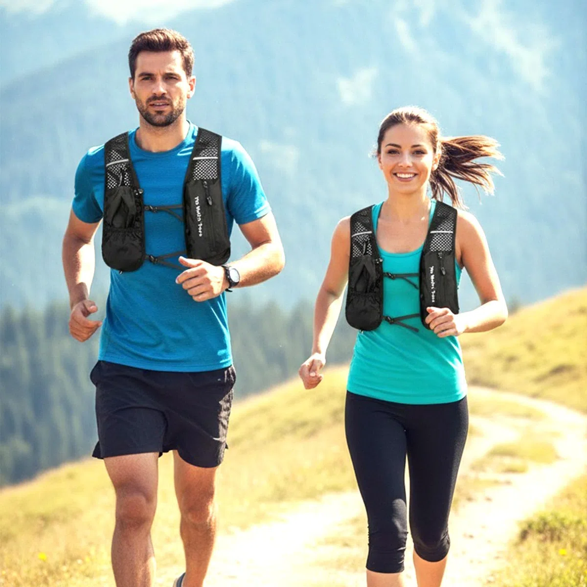 Gilet de Course pour Homme et Femme, Sac à Dos d'hydratation Réglable 5 L, Léger, Respirant et Réfléchissant pour Randonnée, Sentier, Jogging, Cyclisme et Marathon
