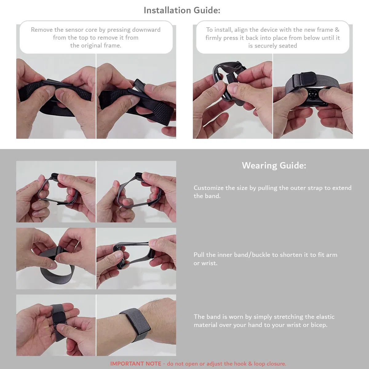 TUDIA Biceps et bracelet 2 en 1 compatibles avec Amazfit Helio Strap [étui et bracelet uniquement], protection robuste avec brassard/poignet réglable et extensible