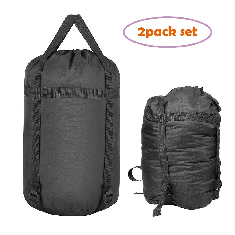 Lot de 2 sacs de compression étanches pour le camping, la randonnée, la randonnée et autres activités en plein air