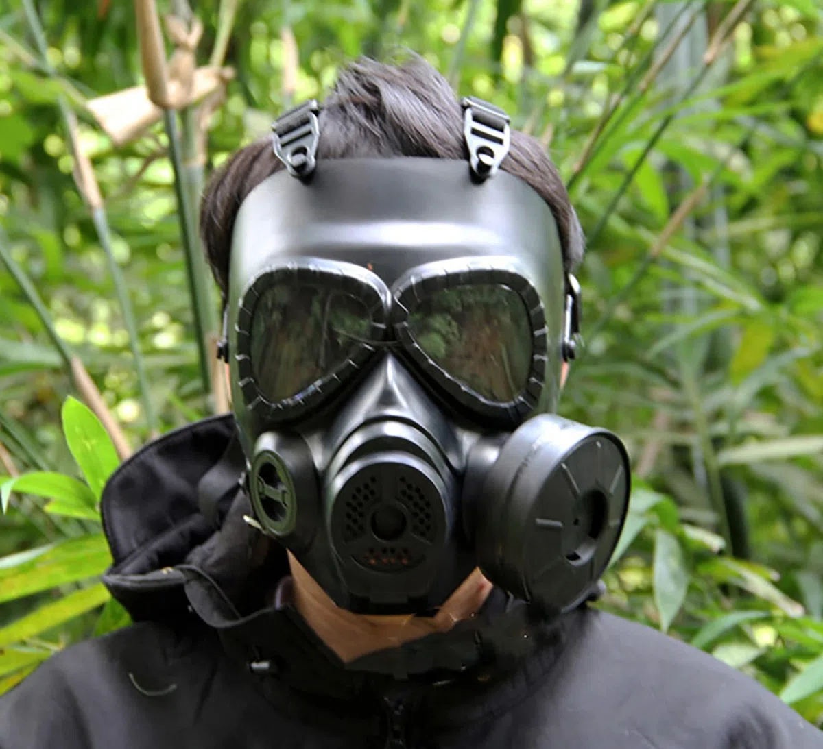 Masque de paintball tactique intégral factice à gaz avec ventilateur turbo pour cosplay, Halloween, jeu de guerre, mascarade