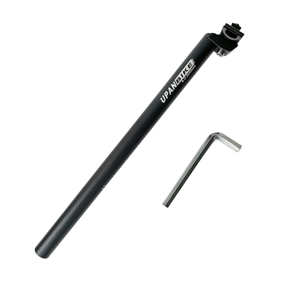 UPANBIKE 450mm Tige de Selle pour vélo 25.4mm 27.2mm 28.6mm 30.4mm 30.9mm 31.6mm en Alliage d'aluminium avec Un Collier Micro-Ajustable