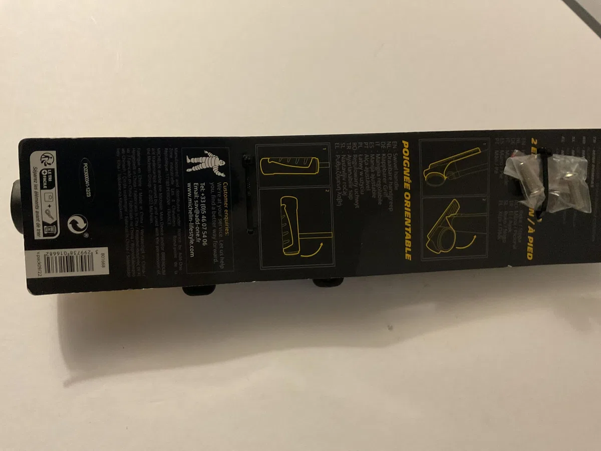 MICHELIN - Mini Pompe Aluminium Convertible AIR Tech Pro - Utilisation Main/Pied - Compatible Valves Presta, Schrader, Dunlop - Manomètre Analogique - pour VTT, VTC, VAE et Vélo Enfant