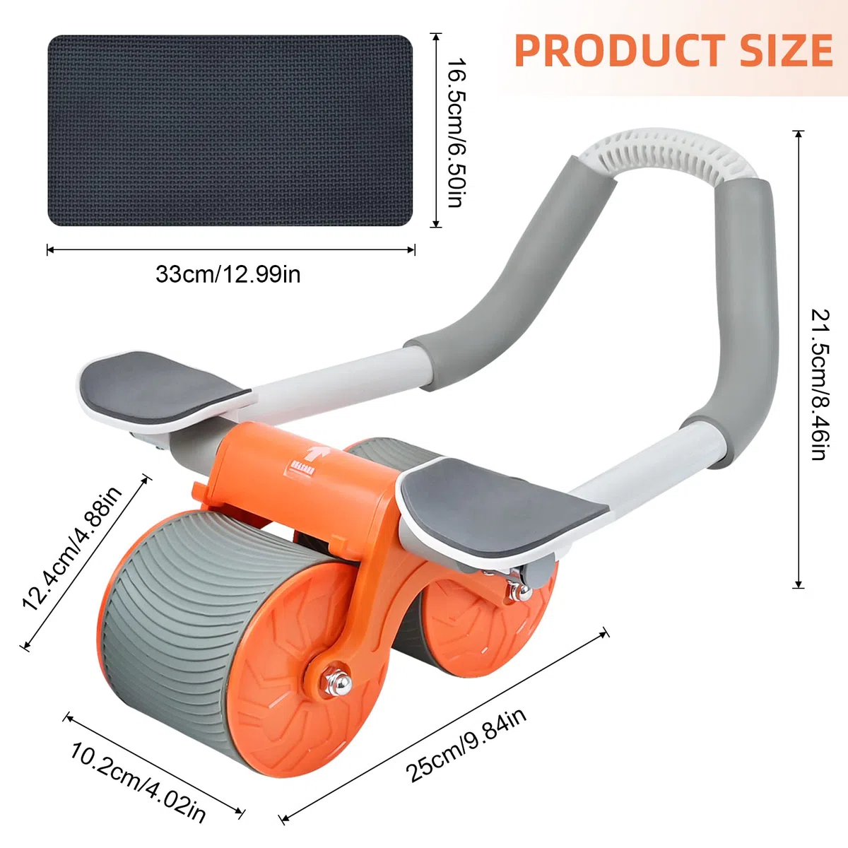 FORMIZON Roue roller abdominal pour entraînement de force, support de coudes inclus
