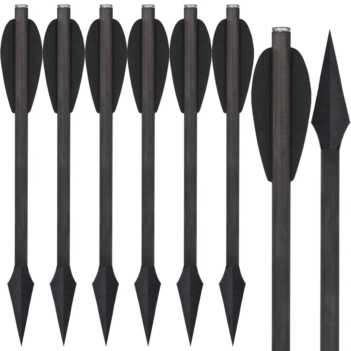 6.3" Pistolet Arbalète Flèches, Mini Carbone Boulons Flèches D'arbalète avec Pointes Broadhead Flèches de Chasse pour 50-80lbs Arbalète Tir à l'arc Pistolet Tir Cible Pratique
