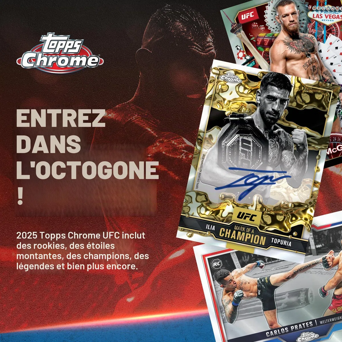 Topps Chrome UFC 2025 - Scellé en Usine - Mega Box