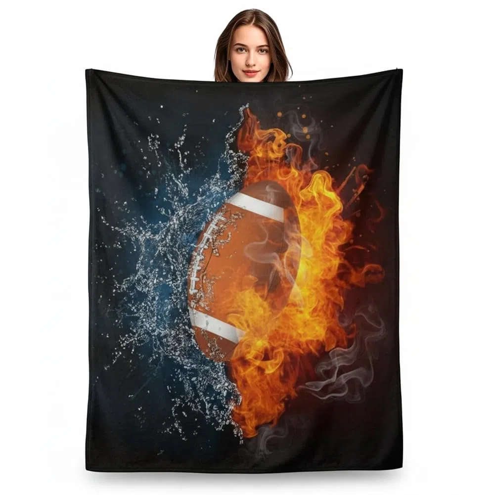 Couverture Rugby, Rugby Couverture Personnalisée Pour Hommes, Couvertures Cadeau Pour Les Entraîneurs De Football Qui Aiment Leur Équipe, Cadeau d'Anniversaire (3)