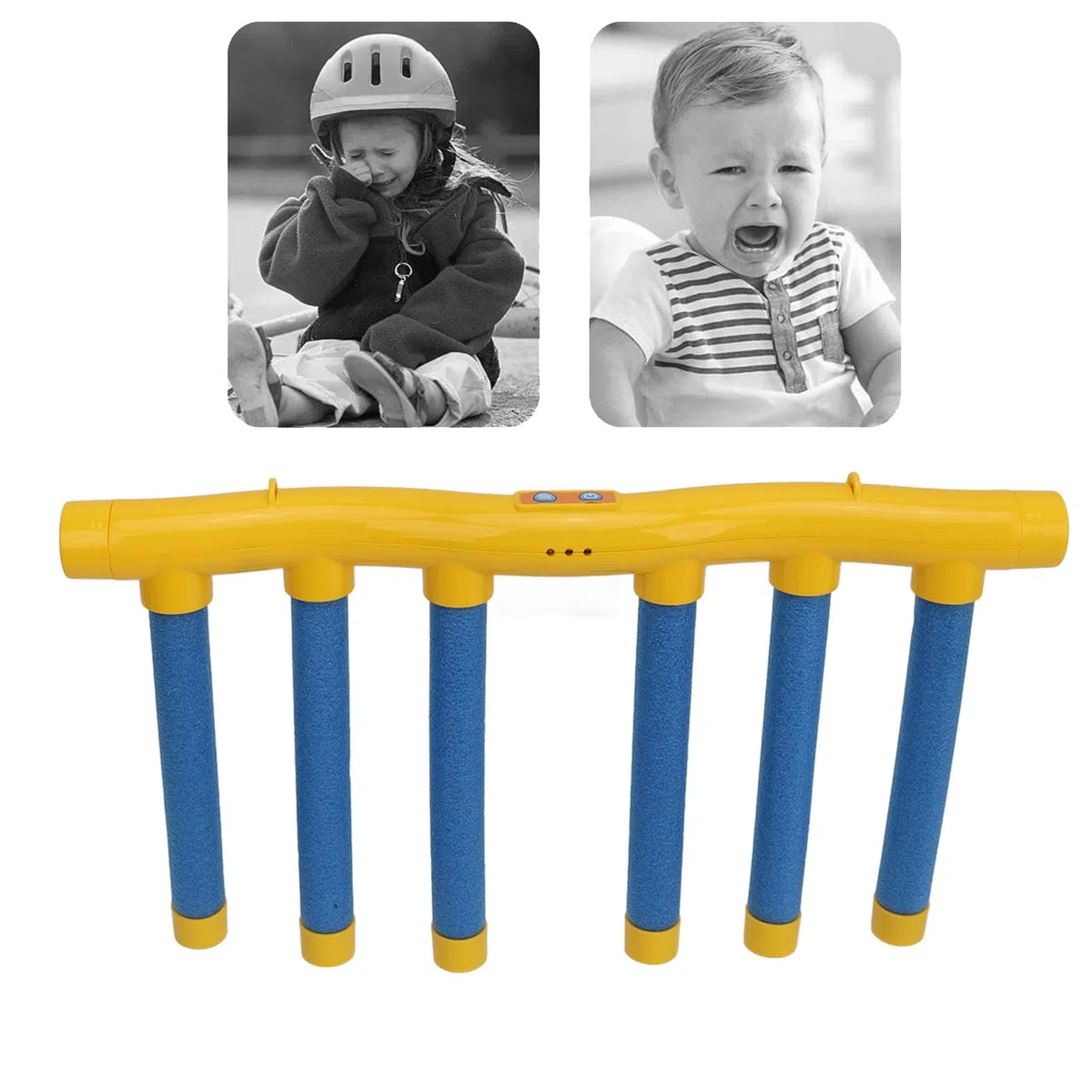 Srliya Jeu de Capture de Bâtons Tombants pour Enfants, Entraînement de Réaction de Coordination œil-Main en Jaune et Bleu