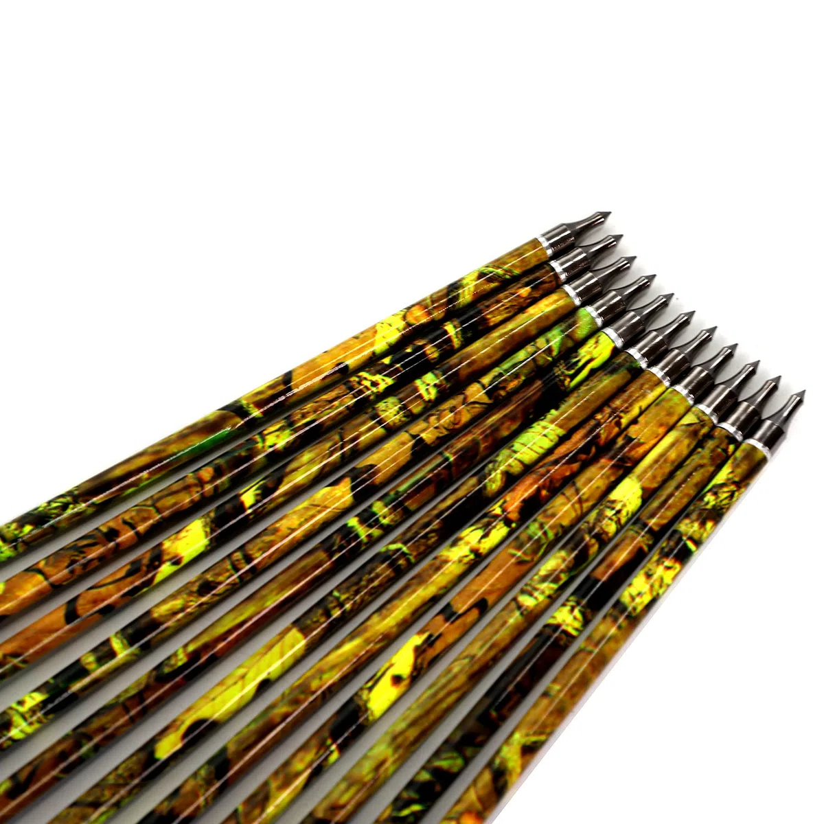 Diamètre Intérieur 6.2mm .244" Longueur Personnalisée Flèche Carbone 22-30 Pouces Spine 500 pour Entraînement Chasse avec Encoche Rotative pour Arc à Poulies et Arc Recurve Adulte Jeunesse 12pcs